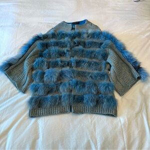 Trico Chic Cardigan Sweater Fur‎ Wool Women’s Size 6